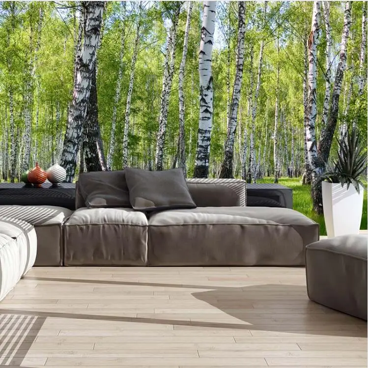 

3d nature landscape birch trees forest photo wallpaper murals for living room bedroom custom Home office wall decor Wall-papers