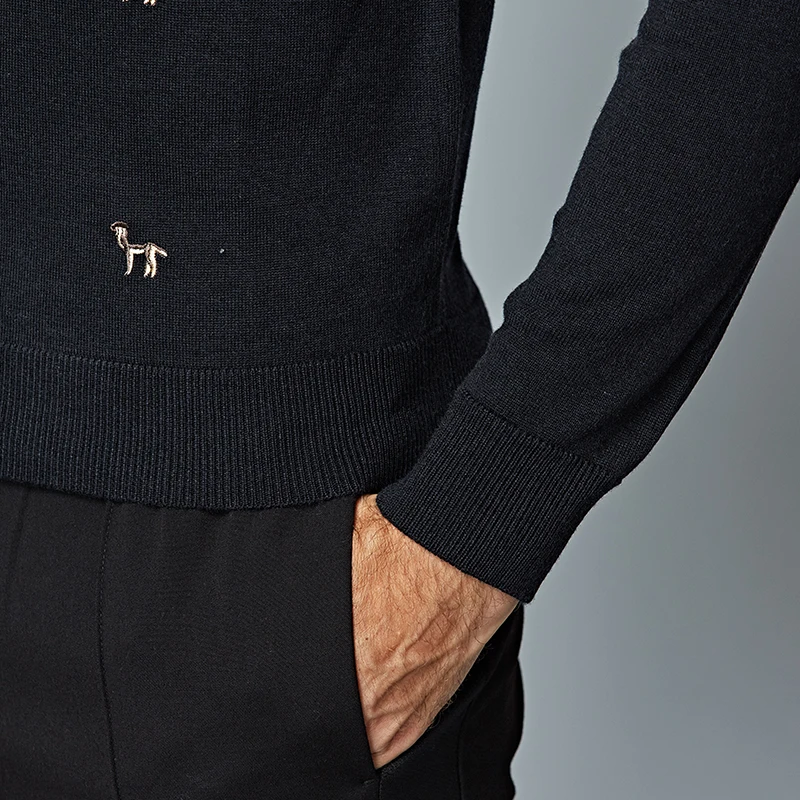 Популярный вязаный шерстяной свитер для мужчин Зимний деловой Повседневный