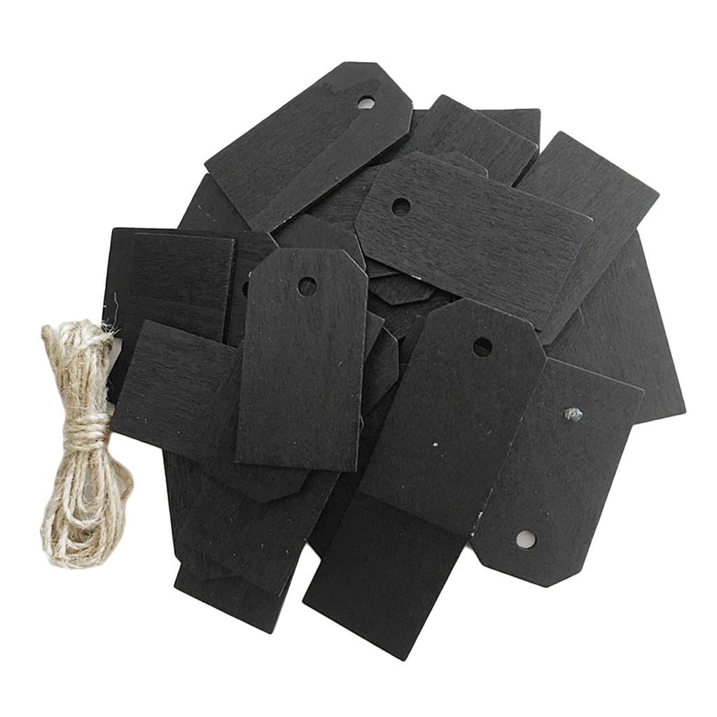 25 Pieces Blank Wood Wooden Gift Tags Blackboard Chalkboard Message Board | Дом и сад
