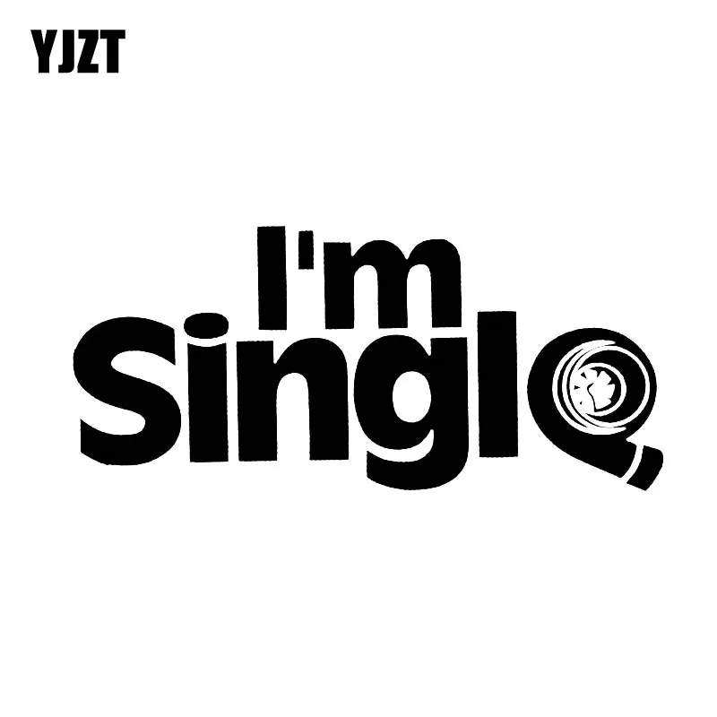

YJZT 15.2CM*7CM I'M SINGLE TURBO Car Sticker Boost Vinyl Decals Black Silver C10-00859