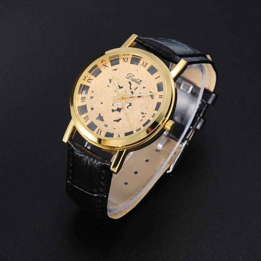 Винтаж Роскошные Для мужчин Relogio Скелет Прозрачный Нержавеющая сталь корпус