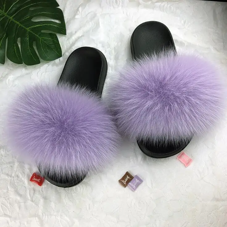 XiangYu Purple COOLSA/женские нескользящие меховые тапочки на плоской подошве; милые женские плюшевые меховые шлепанцы; женские меховые шлепанцы; Прямая поставка; черные меховые шлепанцы; Лидер продаж - Цвет: XiangYu Purple