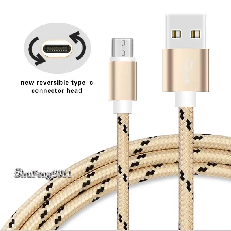 2 м usb type C кабель для быстрой зарядки usb c кабель для передачи данных зарядное устройство для sony Xperia L1 L2 XZ XZ1 XZ2 Premium X Compact XA1 Plus XA2 Ultra - Цвет: Золотой