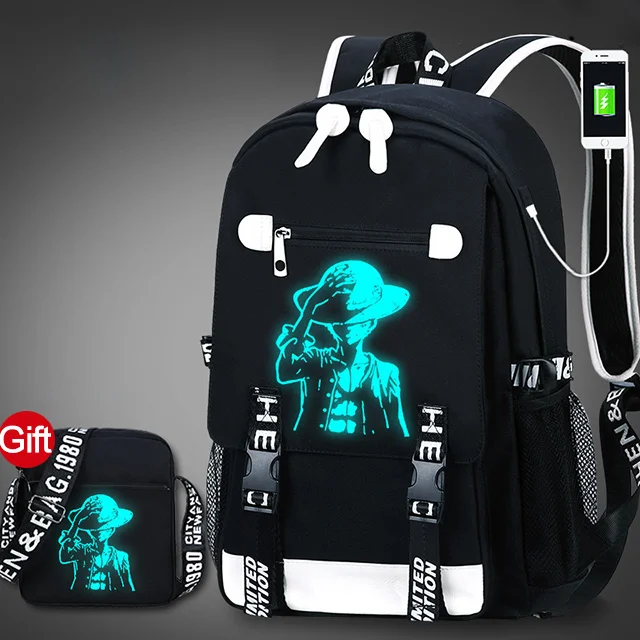 Pirate Shoulder Школьный рюкзак для студентов, 3D светящаяся анимация, USB зарядка, школьная сумка для мальчика-подростка, Противоугонный Детский рюкзак, школьные сумки - Цвет: Pirate Shoulder