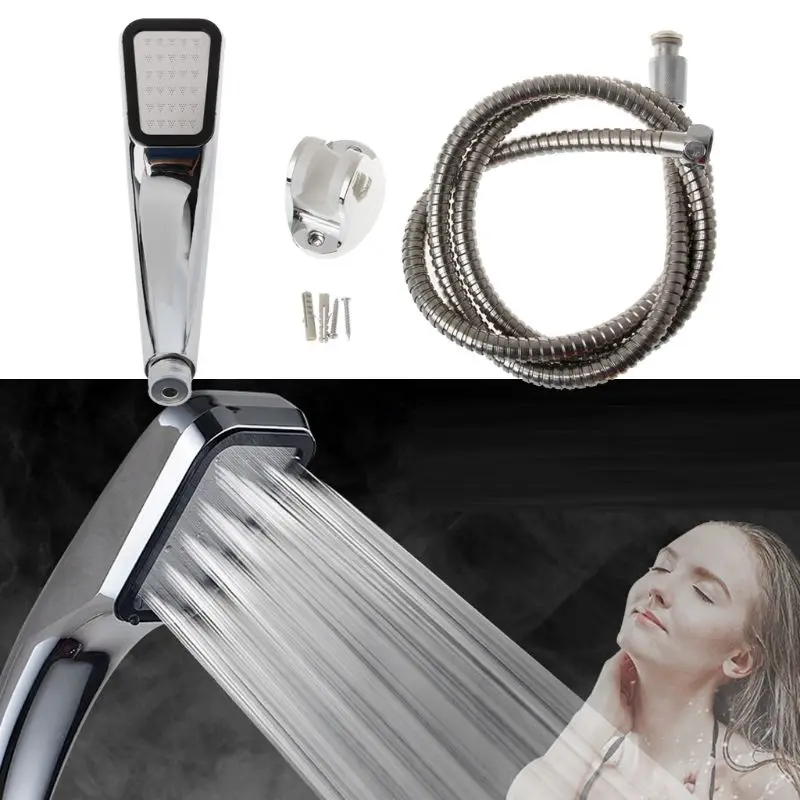 

300 Holes Shower Head Water Saving High Pressurized Bathroom Handheld Shower Set