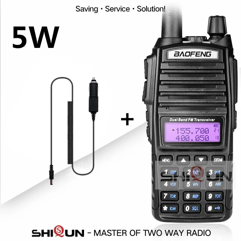 5W Add 12VCarCharger 5 Вт BaoFeng UV 82 рация Двухдиапазонная УКВ 136-174 МГц 400-520 МГц 8 Вт Baofeng UV-82 радиоприемник Baofeng 82 UV82 UV-5R - Цвет: 5W Add 12VCarCharger