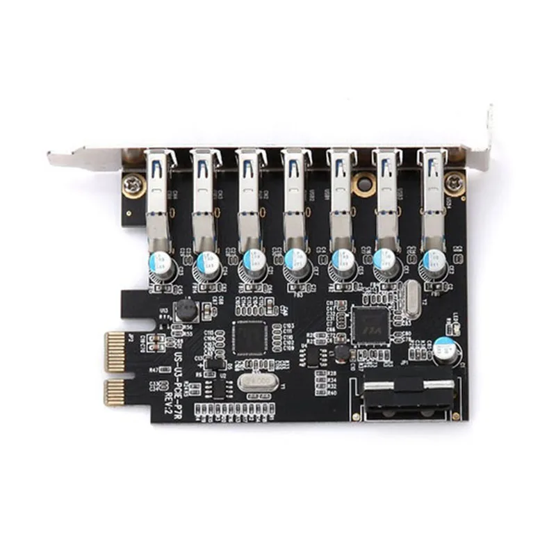 Новый 7 портов Superspeed PCI-E к USB 3 0 карта расширения PCI Express Внутренний DOM668 | Компьютеры