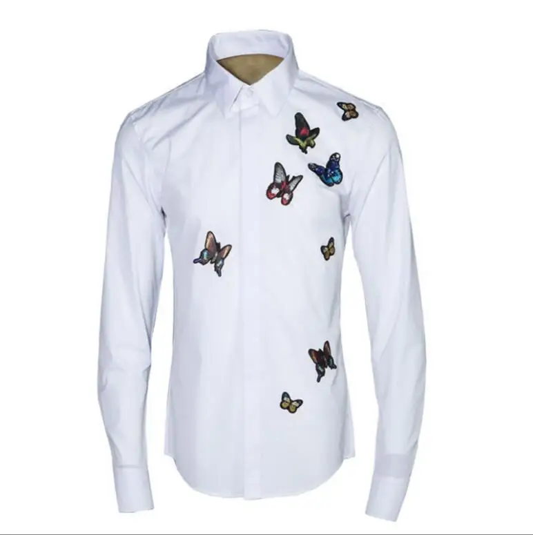 Новинка 2019 Мужская модная вышитая приталенная китайская версия молодежная