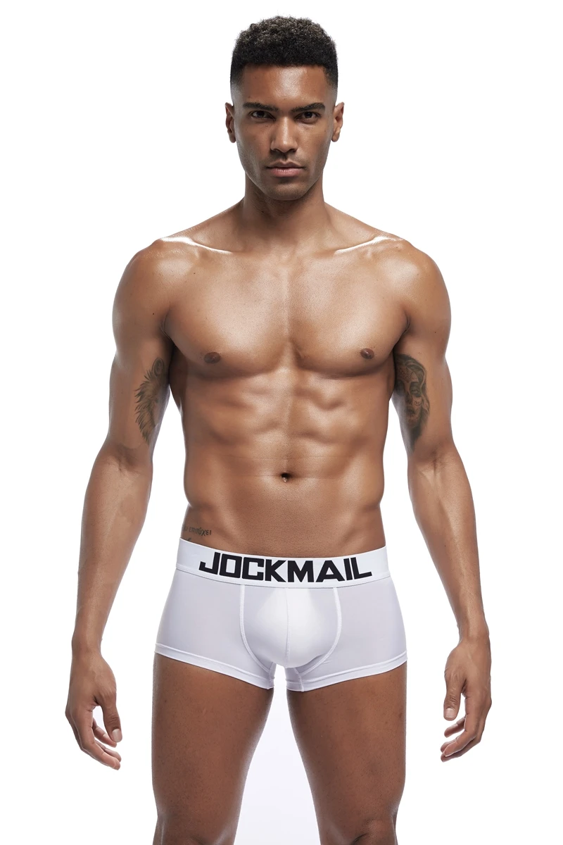 JOCKMAIL, фирменное Мужское нижнее белье, ледяной шелк, крутые Дышащие Боксеры Cuecas, мужские боксеры, мужские боксеры, шорты для геев, мужские трусы, calzoncillos