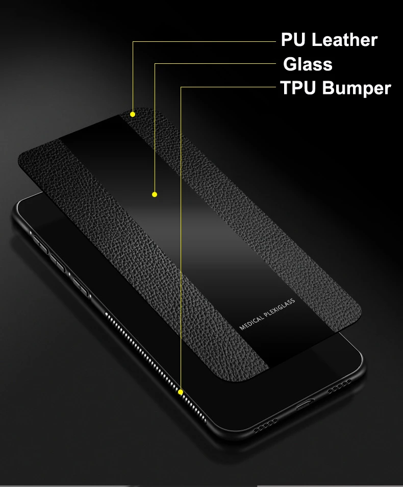 Leather &amp Glass Case for Xiaomi Mi 8 SE Explorer Lite Mix 2S 6X A2 Redmi 6A 6 Pro Max 3 2 Luxury Business Shockproof Cover |