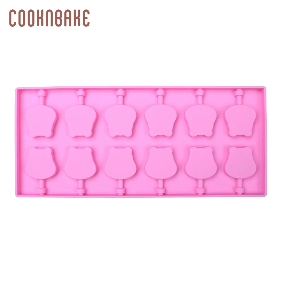 COOKNBAKE bear силиконовая форма для леденцов ox 12 отверстий конфеты мастики сделай сам