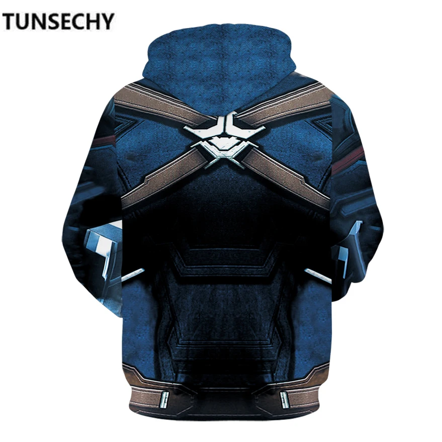 TUNSECHY 2018 мужские толстовки Модные с 3D принтом Человека-паука Уличная Повседневная