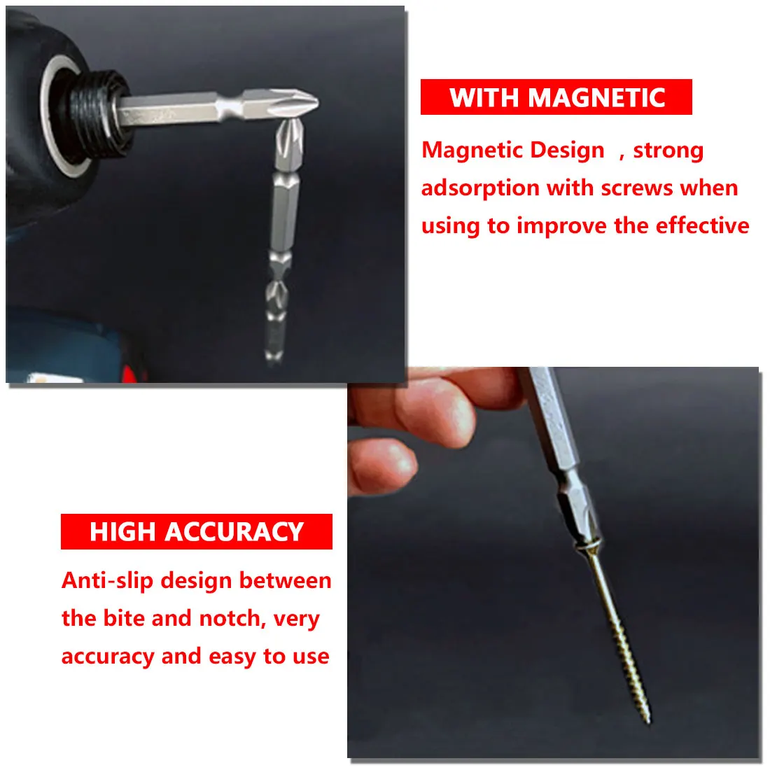 Ручной инструмент для головок на магнитном продлении 60/75/100/150 мм с держателем бит 1/4" ромбовидного стержня с длинной рукояткой для отвертки.