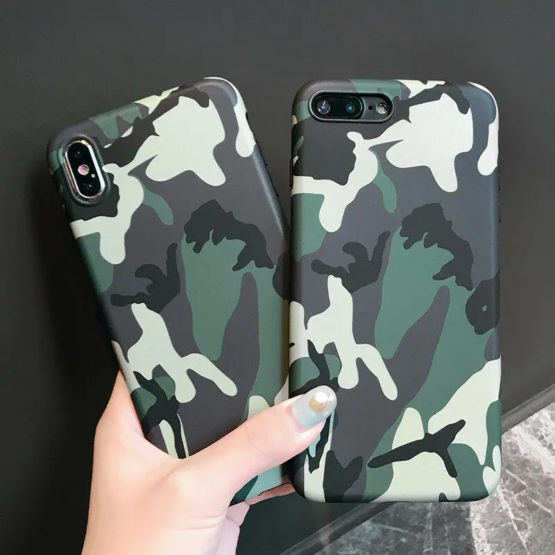 Камуфляжный чехол в армейском стиле для iphone X 6 6S Plus 7 8 мягкие силиконовые чехлы из