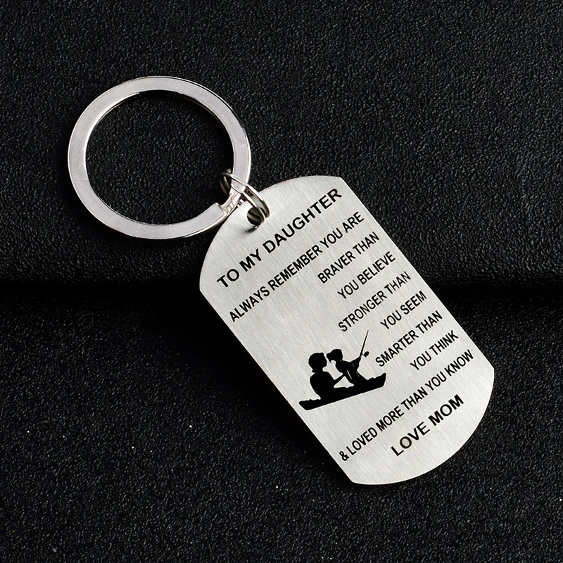 New stainless steel letter keychain love dad mom rucksack key chian car ring fathers mothers day best gifts 372685 | Украшения и
