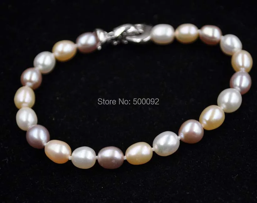 

Wholesale 10 Qty fine freshwater cultured pearl bracelets white/pink/purple