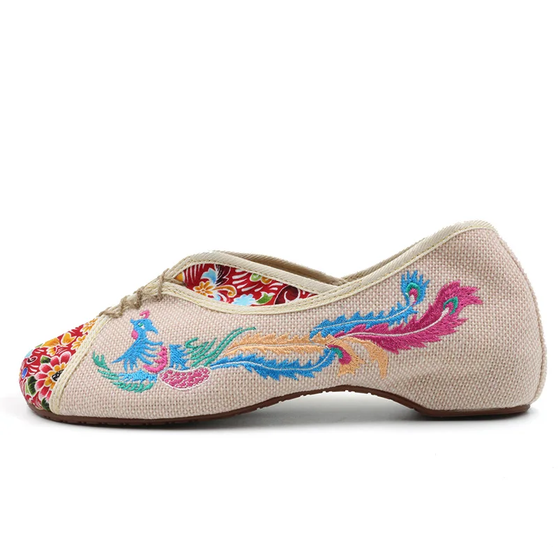 2017 Лоскутные женские туфли на плоской подошве в китайском стиле с вышивкой