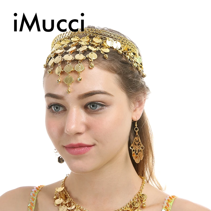 iMucci Gold Coins Tassel Jewelry Belly Dance Show Decoration Accessories Set Stage Dancing Necklace and Drop Earrings | Украшения и