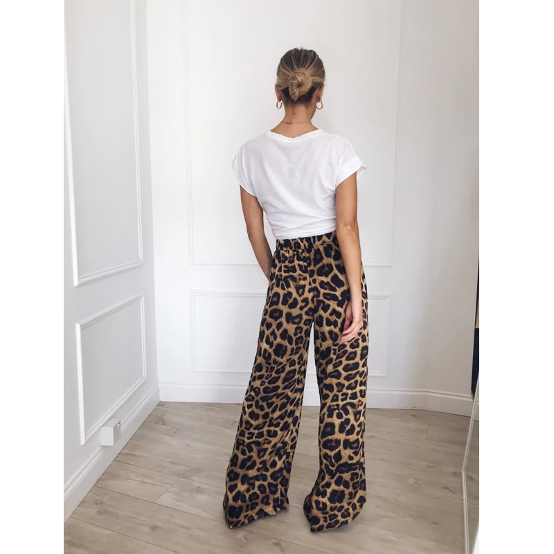 2019 Womens Printed Palazzo Wide Leg Long Loose Baggy Casual Pants Trousers Hot | Женская одежда