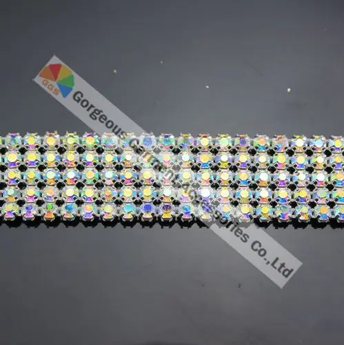 10 ярдов 2 4 5 6 8 12 24 ряда|ss20 crystal ab|crystal abab rhinestone mesh |