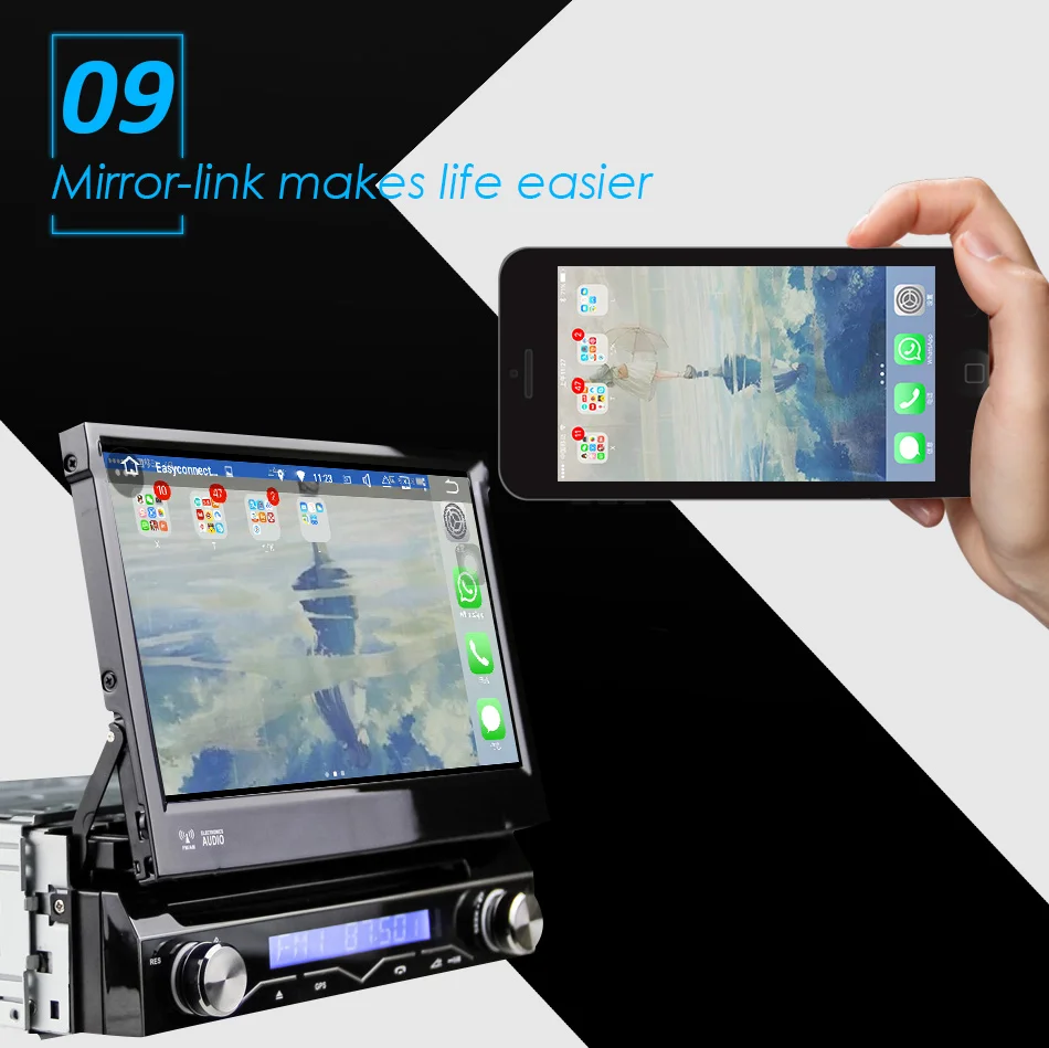 Eunavi 4 ГБ ОЗУ 1 Din Android 9,0 Восьмиядерный автомобильный dvd-плеер 8 ядер для универсальной gps-навигации стерео радио wifi MP3 аудио USB SWC