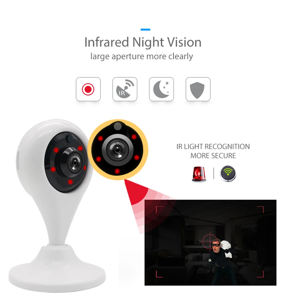 2.0MP 1080P беспроводная WiFi камера IP сеть инфракрасная камера безопасности двухсторонняя аудио Workes с Alexa Echo Google Home