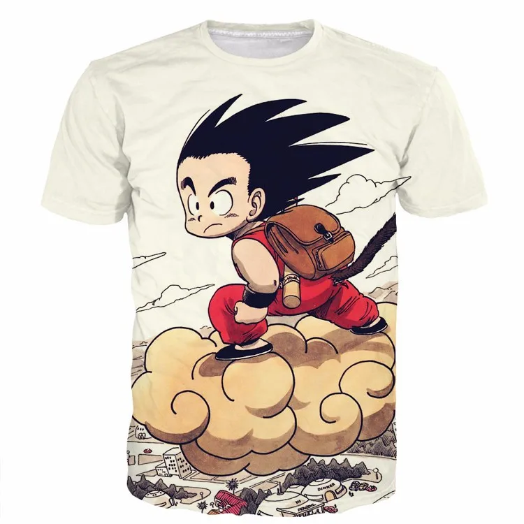 Dragon Ball Z Son Goku мужская летняя футболка Супер Saiyan ребенок Gokou Мастер Роши футболки с коротким рукавом футболки размера плюс