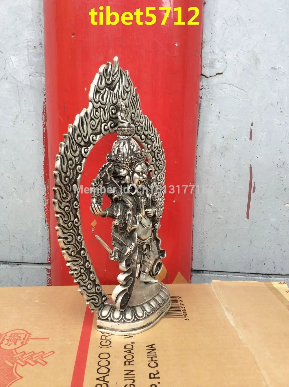 Статуя Будды Vajra Krodha Mahabala Ucchusma с тибетским искусственным покрытием бронзовая