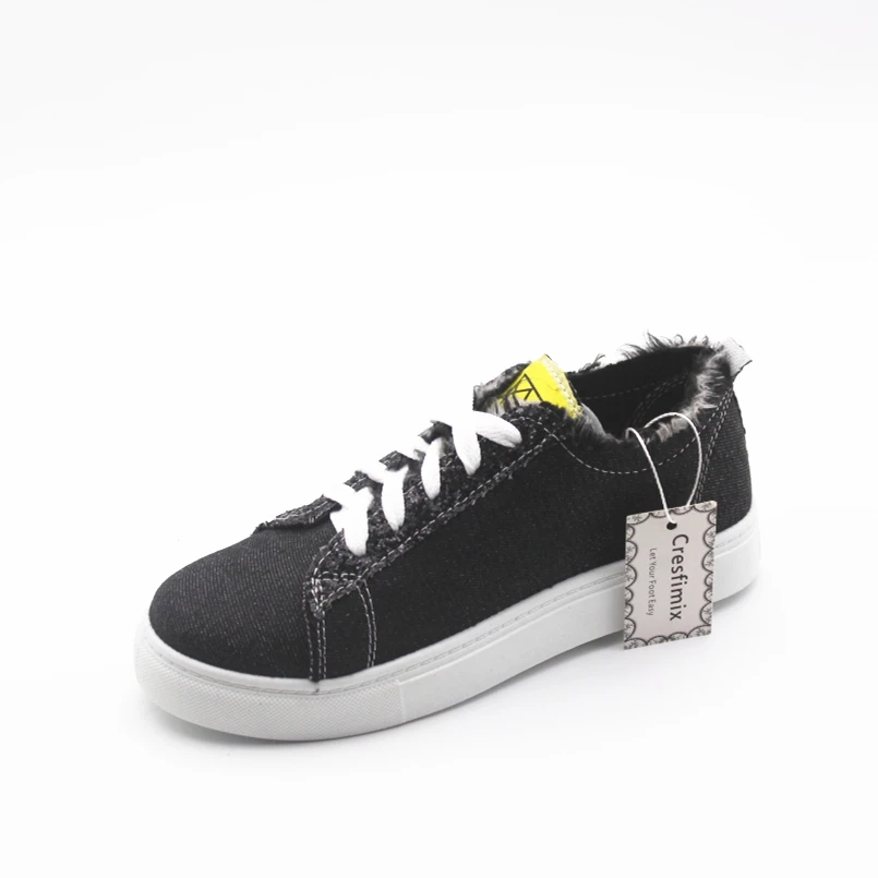 

Cresfimix chaussures pour femmes women fashion high quality black shinning shoes lady cool & cute spring & autumn shoes a875
