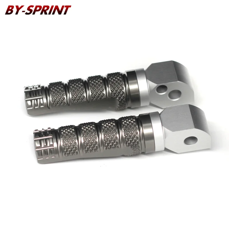 Задняя ножная педаль для Yamaha FZ1/Fazer 2006-2012 FZ8/Fazer 2011-2013 FZ6 ЧПУ для мотоциклов алюминиевые Пассажирские подножки - Цвет: Titanium