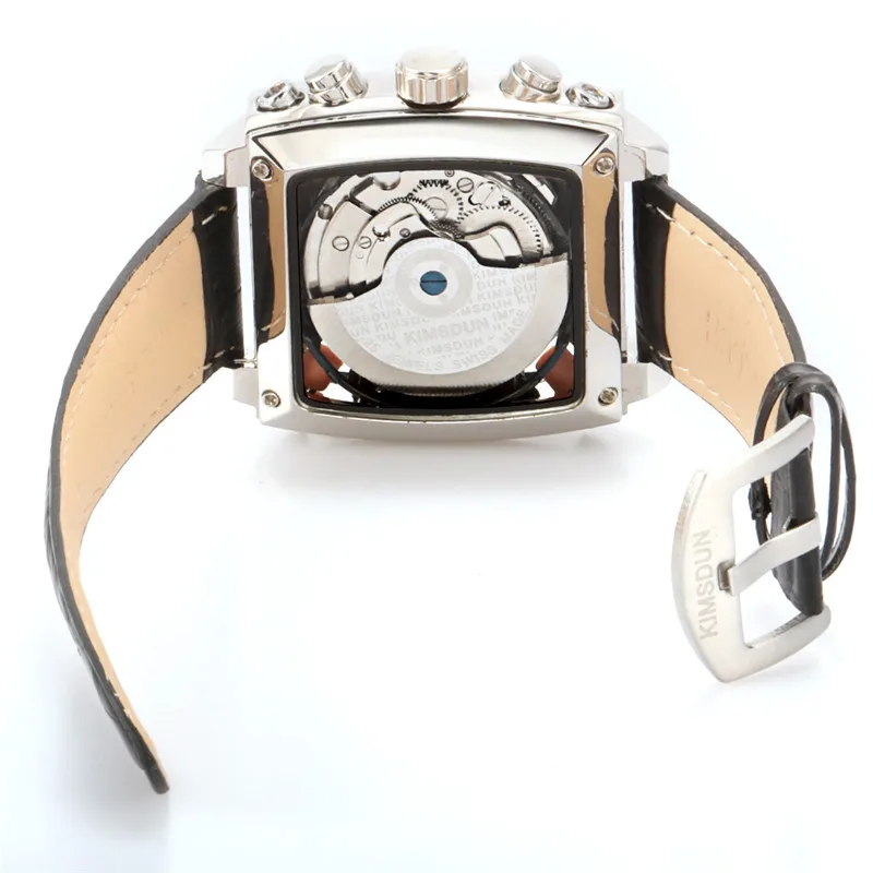 Tourbillon автоматические механические хронограф для мужчин кожа просмотром Скелет s