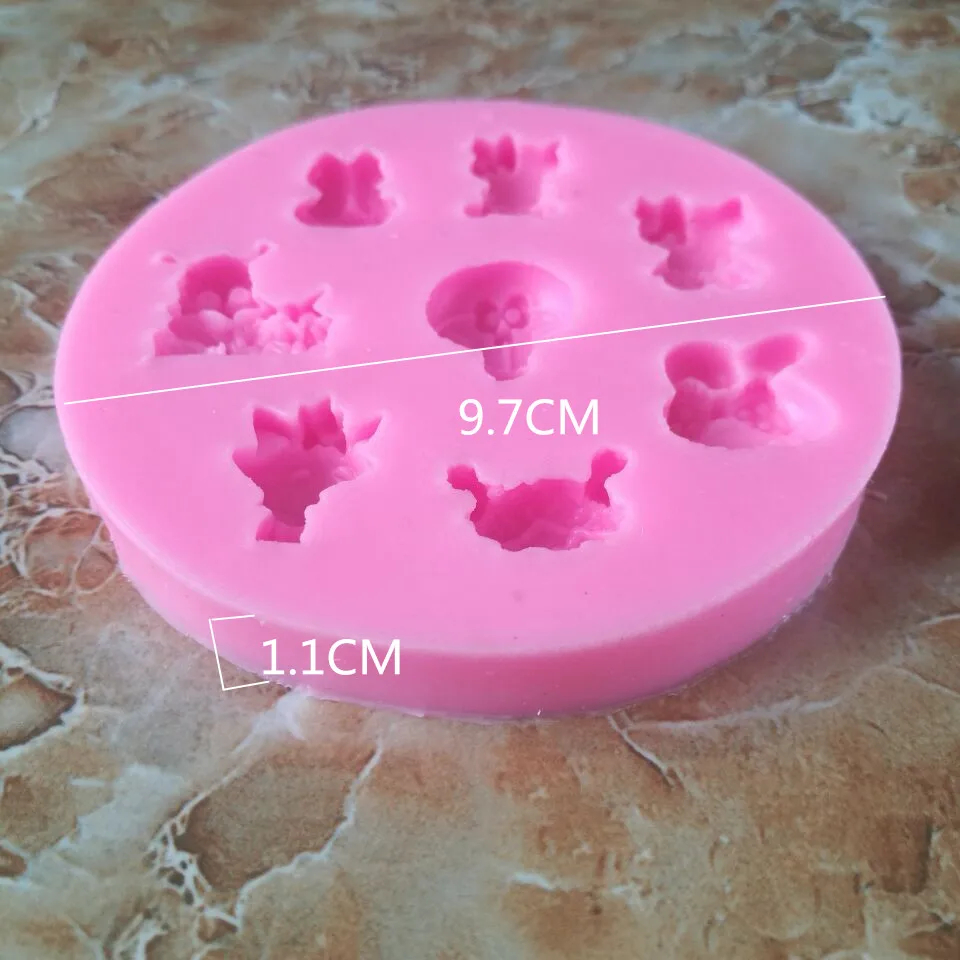Мультфильм животных формы 3D силиконовые для украшения торта шоколад печенье
