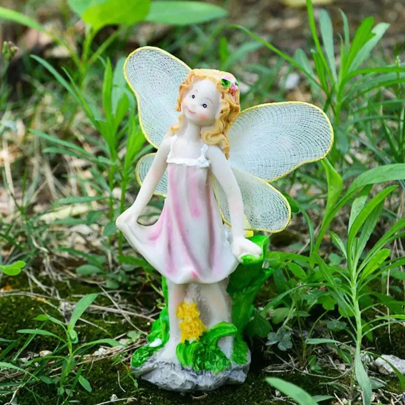 

4pcs Miniature Ornament DIY Fairy Girls Potted Plant Decor Resin Handicraft