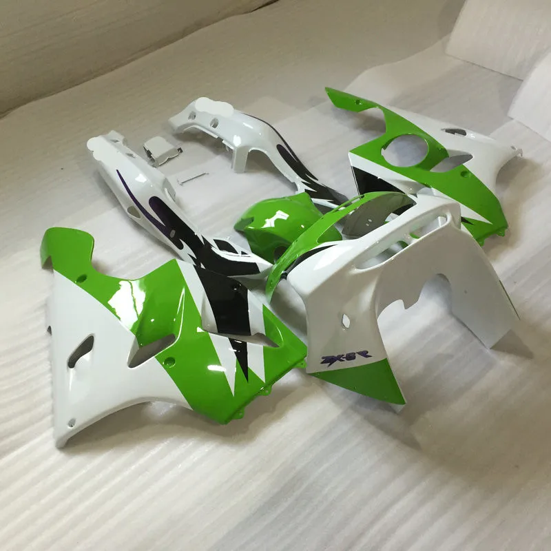 Пользовательский обтекатель комплект для KAWASAKI Ninja ZX6R 94 95 96 97 ZX 6R 1994 1996 1996 1997 Зеленый Белый Мотоцикл Обтекатели набор+ 7 подарков KZ06
