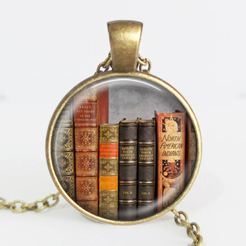 Ожерелье-книжка для библиотеки в винтажном стиле подарок учителей и
