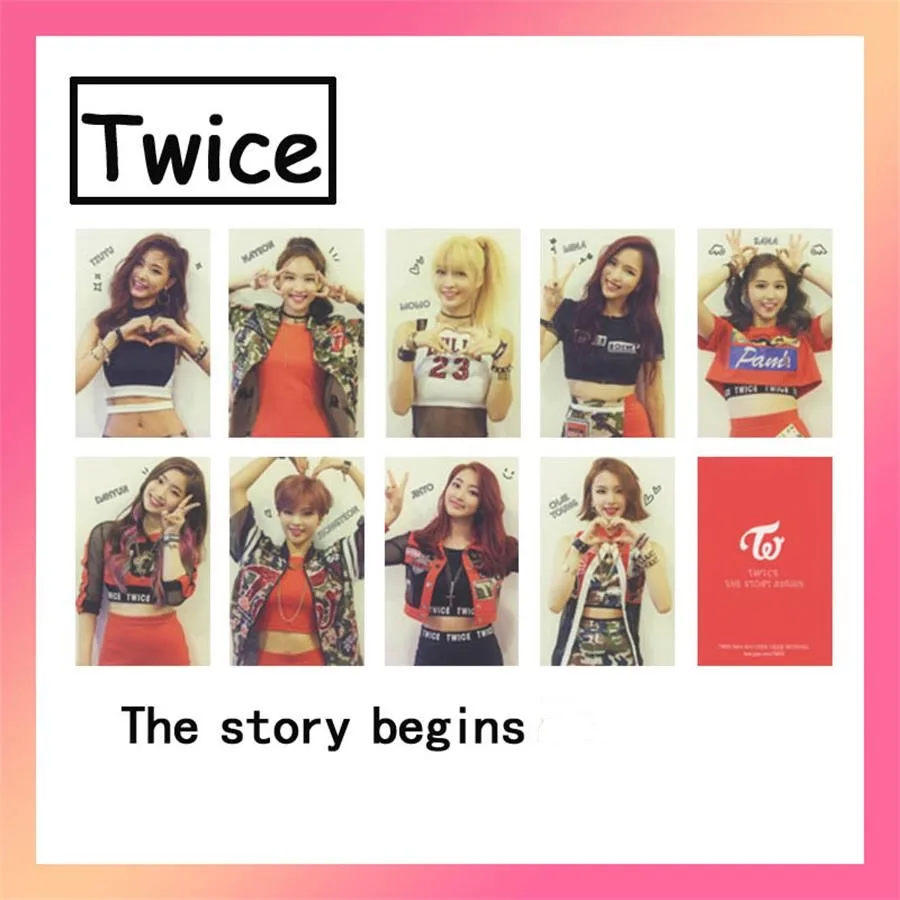 Kpop дважды Бумага фото карты Момо Tzuyu Nayeon самодельные автограф Фотокарта плакат 9 шт./компл