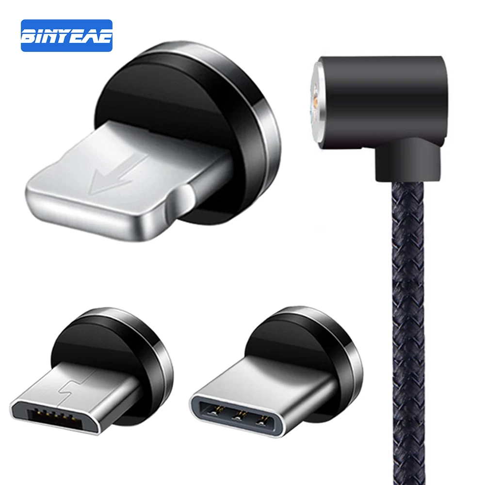 Магнитный Кабель 90 градусов L Тип зарядки Type C Micro Usb для IPhone 7 X Galaxy S9 Xiaomi mi 8 Redmi Note 5