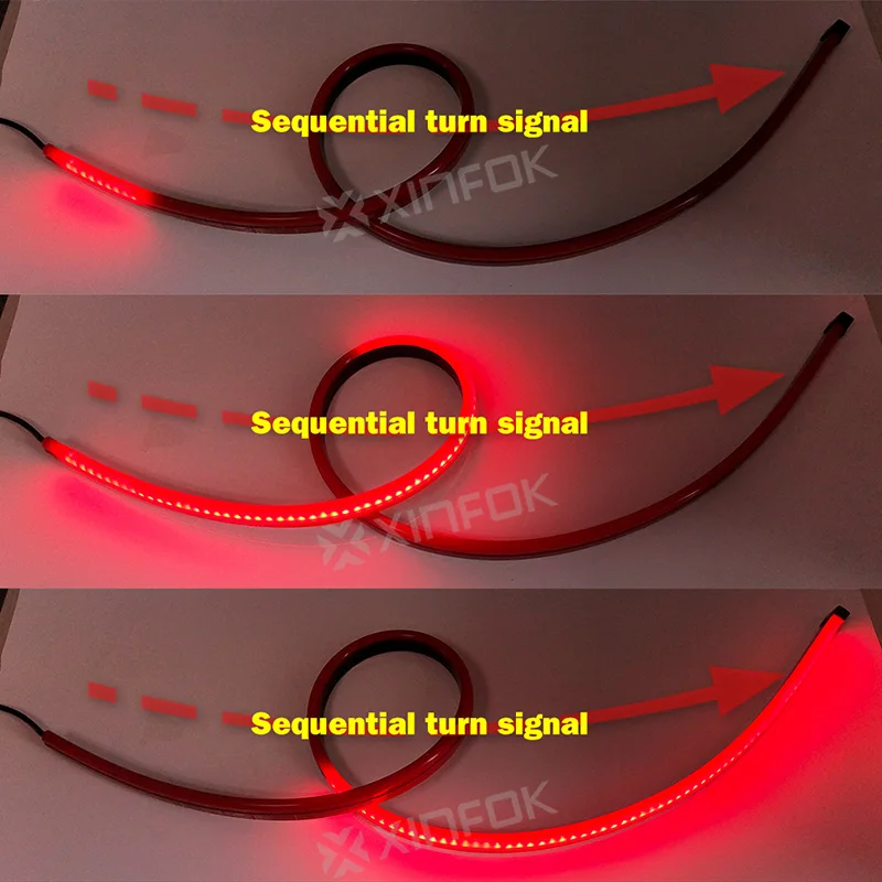100 см супер яркий красный струящийся мигающий светодиодный светильник тормоза