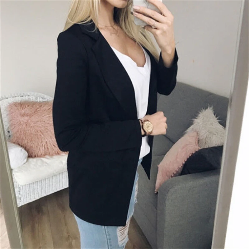 Новое поступление женские блейзеры для работы элегантные топы пальто и куртки с