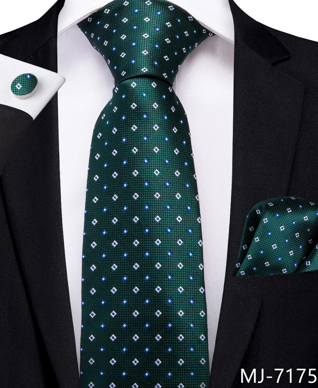 DiBanGu Роскошный зеленый цветочный галстук в горошек для мужчин бабочка 100% шелк