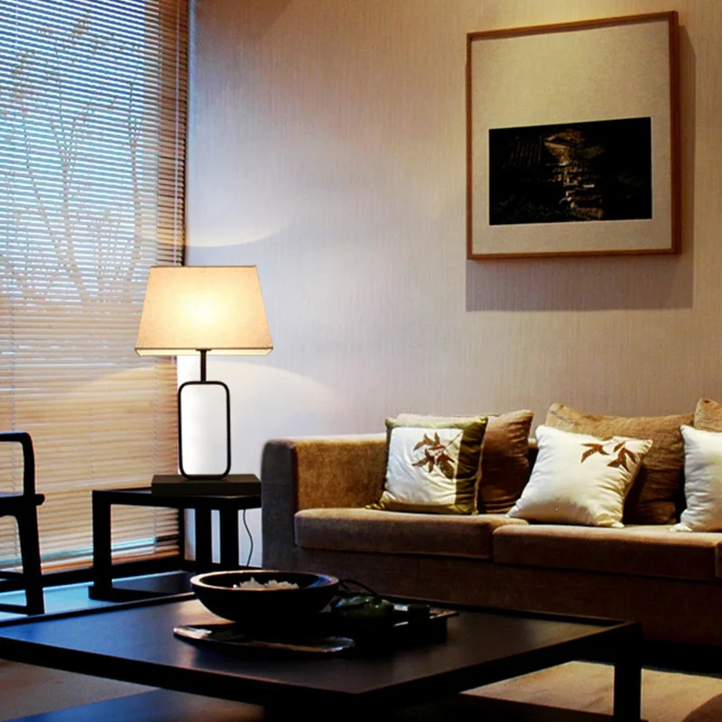 Китайский прикроватный Железный ночник для спальни, тканевая настольная лампа, туалетный столик, комод для гостиной, отеля, прикроватный Настольный светильник, лампа