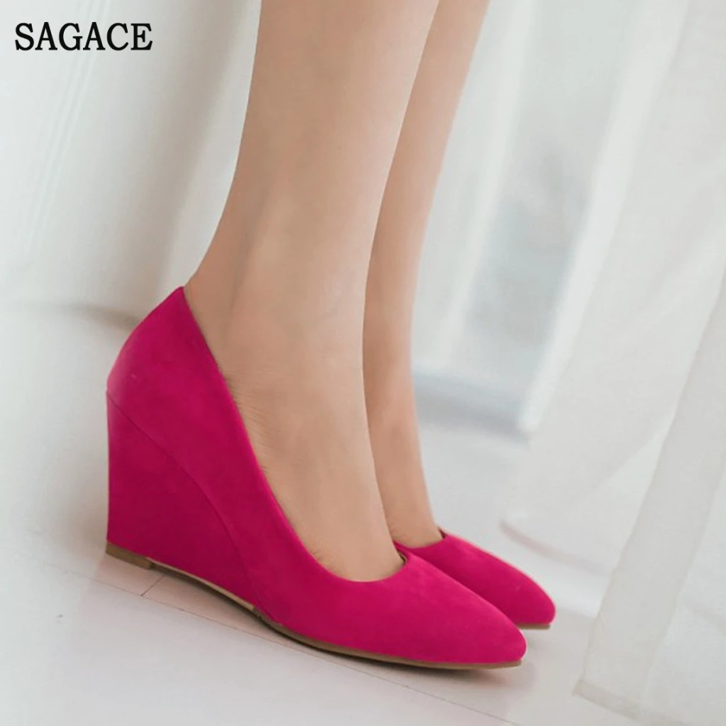 Women Color Business Suit Office Shoes Ladies Pump Wedged Shoes Work Casual Single Shoes Elegant Square Heel Office Shoes
