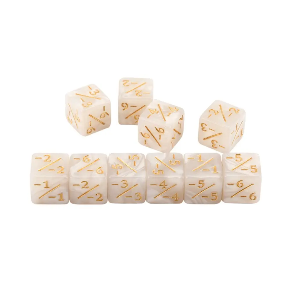 10x Dice Counters 5 Positive +1/+1 & Negative -1/-1 For The Gathering Table Game Funny Dices High Quality | Спорт и развлечения
