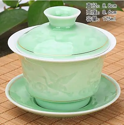 175ml Китайский чайный сервиз Gaiwan голубой и белый фарфор Чайный набор кунг-фу Супница керамическая чашка для чая здоровье чайная чашка и блюдце мастер чашки - Цвет: 175ml
