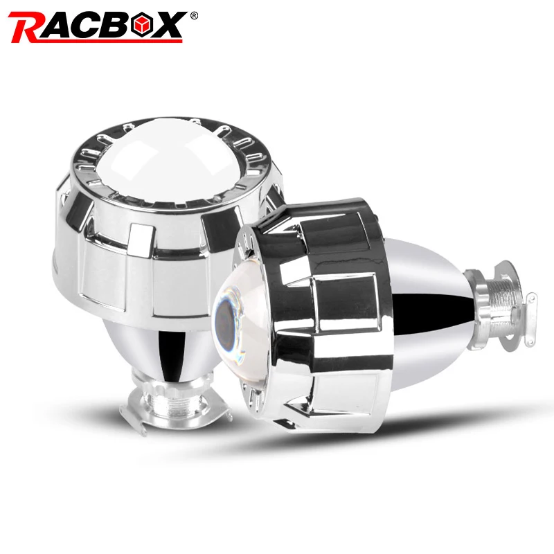 Racbox 2,0 дюймов Мини HID Bi-Xenon объектив проектора серебристый кожух H4 H7 адаптер лампа для модернизации автомобильных фар использовать H1 светодиодные лампы