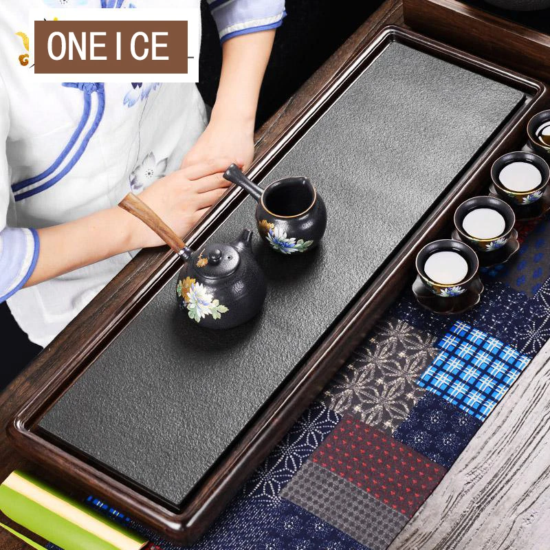 ONEICE блок из черного дерева чайный поднос твердой древесины плоский набор прямые