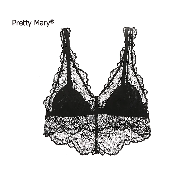 Женский тонкий кружевной бюстгальтер Pretty Mary сексуальный с открытой спиной и