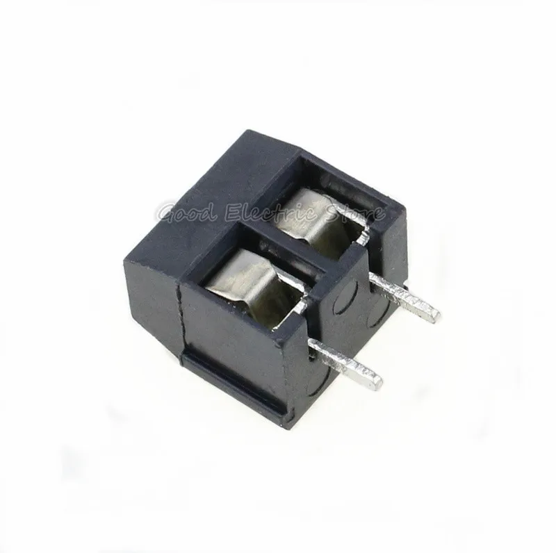 20 шт./лот KF301-5.0-2P KF301-3P шаг 5,0 мм прямой контакт Американская классификация проводов 2р 3P винт клеммный блок печатных плат разъем, синий, зеленый, красный - Цвет: BLACK 2P