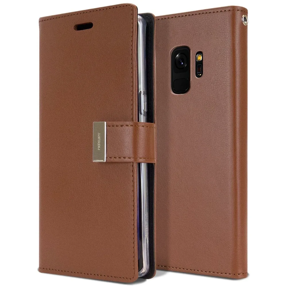 Натуральная Mercury Rich Diary из искусственной кожи чехол-бумажник чехол КРЫШКА ДЛЯ samsung Galaxy s4 s5 s6 s7 edge S8 S9 Plus Note 3 4 5 8
