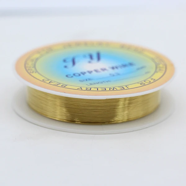 0.3mm gold 2p 0,2/0,3/0,4/0,5/0,6/0,8/1 мм Круглый Золотой Серебряный Чистый медный провод Бисероплетение веревка для изготовления ювелирных изделий фурнитура для рукоделия бусины веревка/шнур - Цвет: 0.3mm gold